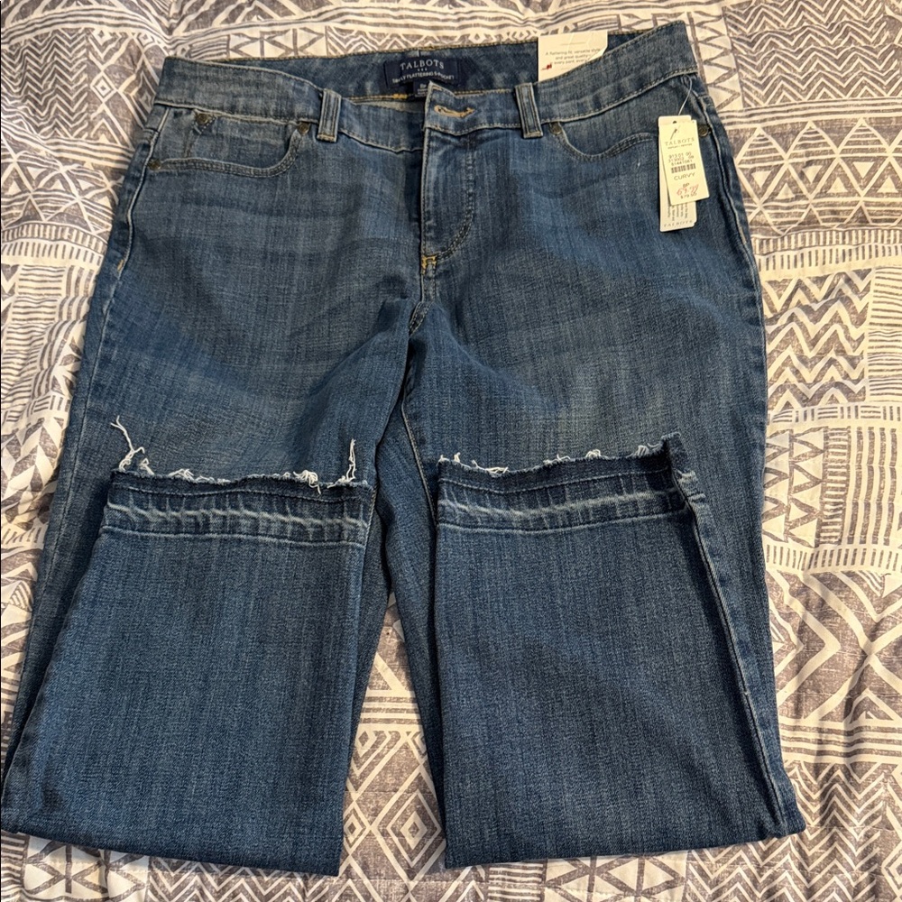 Talbots Women's Distressed Blue Ankle Jeans